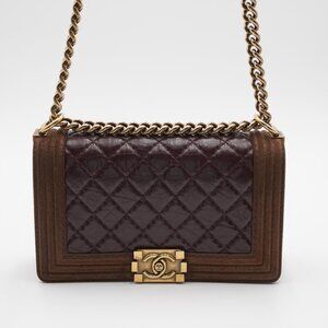 Pre-Owned Chanel Paris–Edinburgh Boy Flap Bag – Brown Leather & Suede